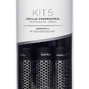 TERMIX HAIR BRUSH PROFESSIONAL CASE OF 5 HAIR BRUSHES - 17, 23, 28, 32 and 43 mm